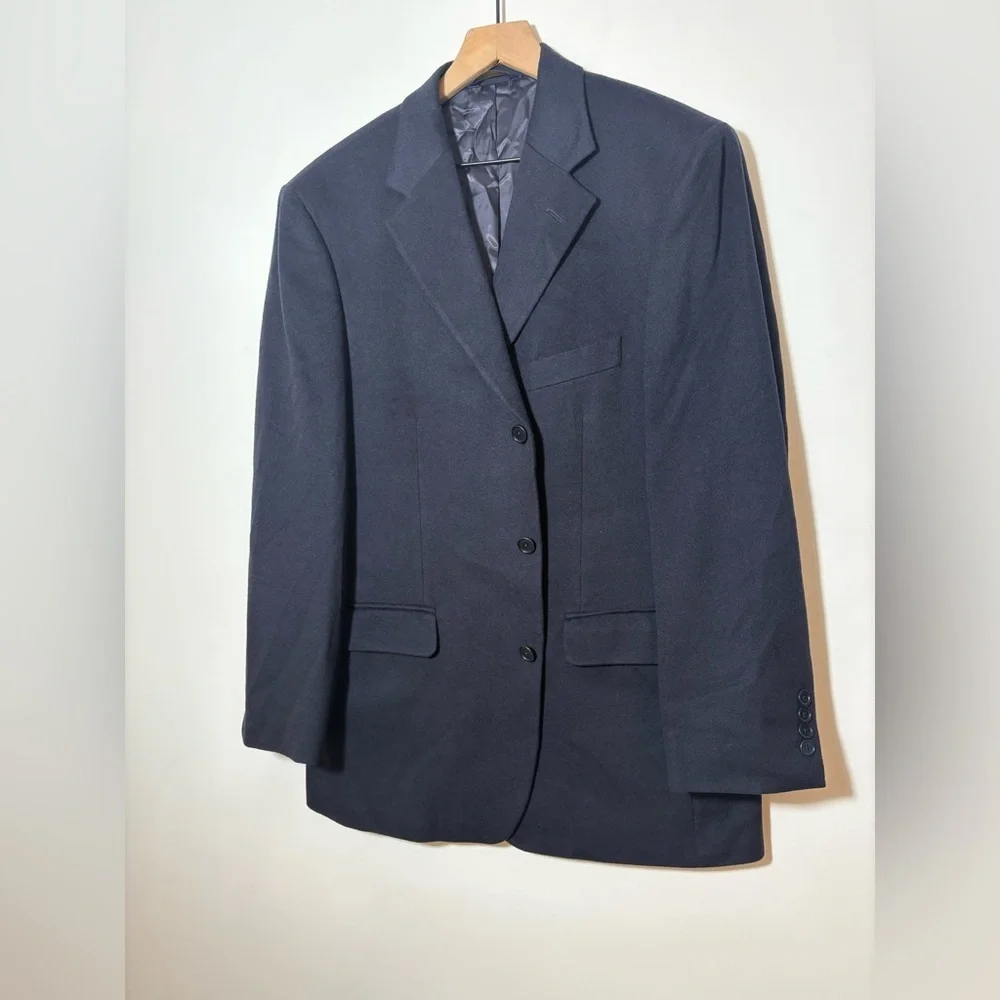 Brooks Brothers 346 Black 100% Cashmere Blazer Jacket Size 42R